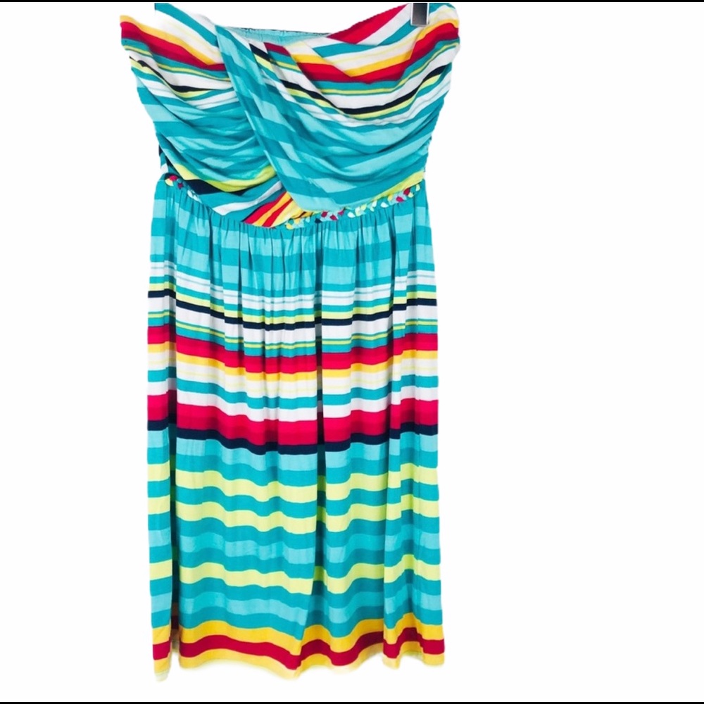Tart Multicolored Striped Tube Babydoll Dress S - Picture 2 of 7